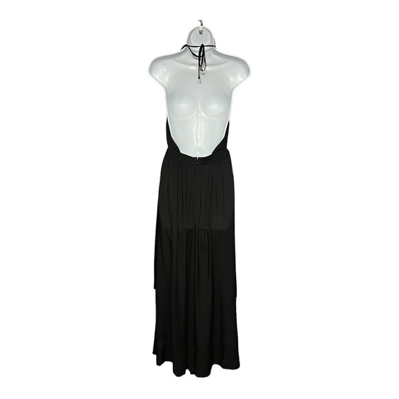Aakaa Open Back Pleated Halter Neck Wide Leg Plazzo Jumpsuit w/Waist Tie Small - Picture 3 of 11